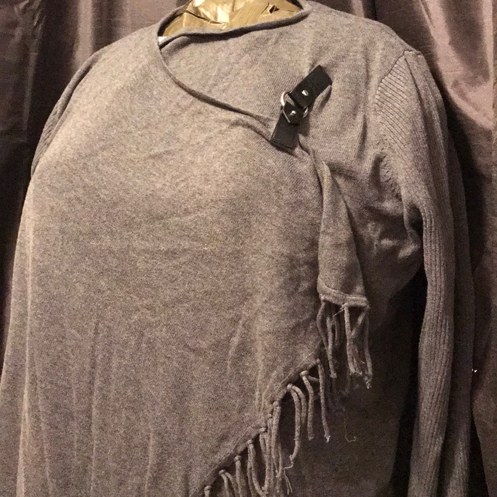 Asymmetrical buckle front cardi, 2x